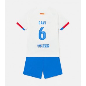Barcelona Paez Gavi #6 Udebanesæt Børn 2023-24 Kort ærmer (+ korte bukser)